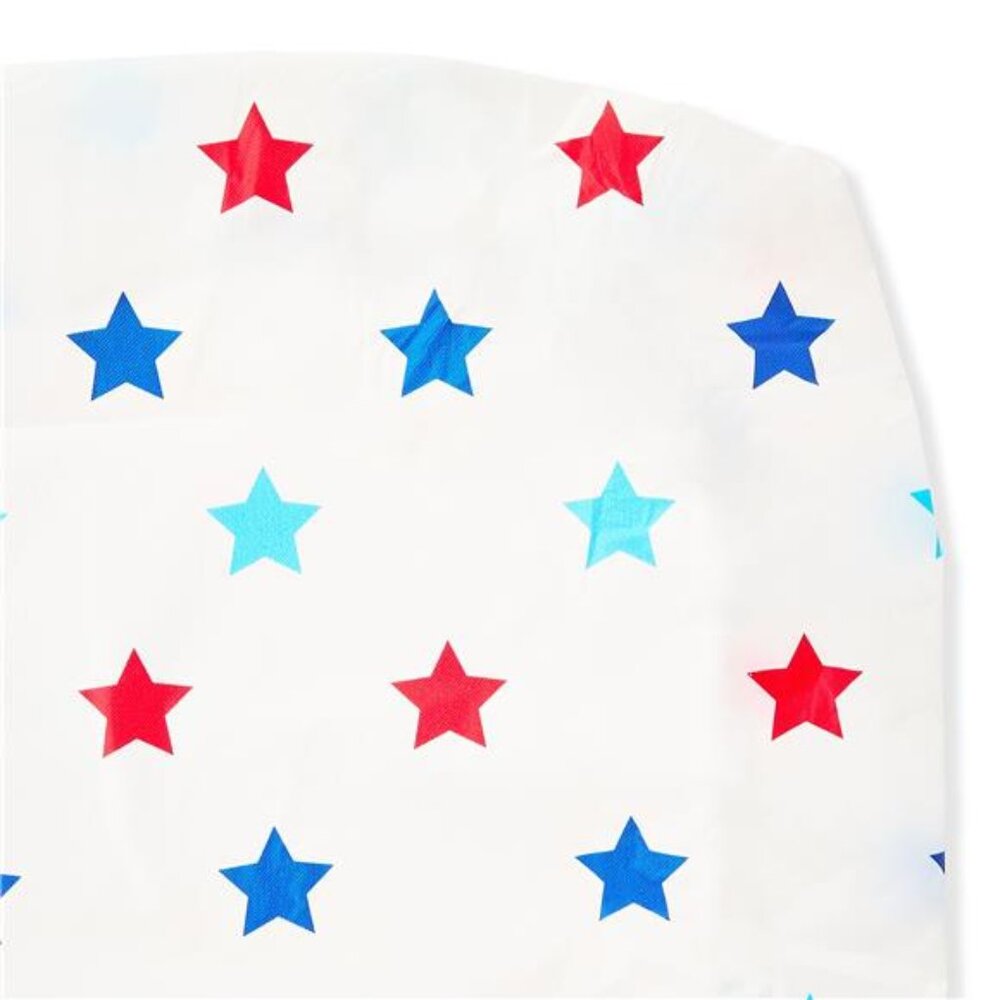 Patriotic 29" x 72" Red/White/Blue Star Disposable Plastic Stay Put Table